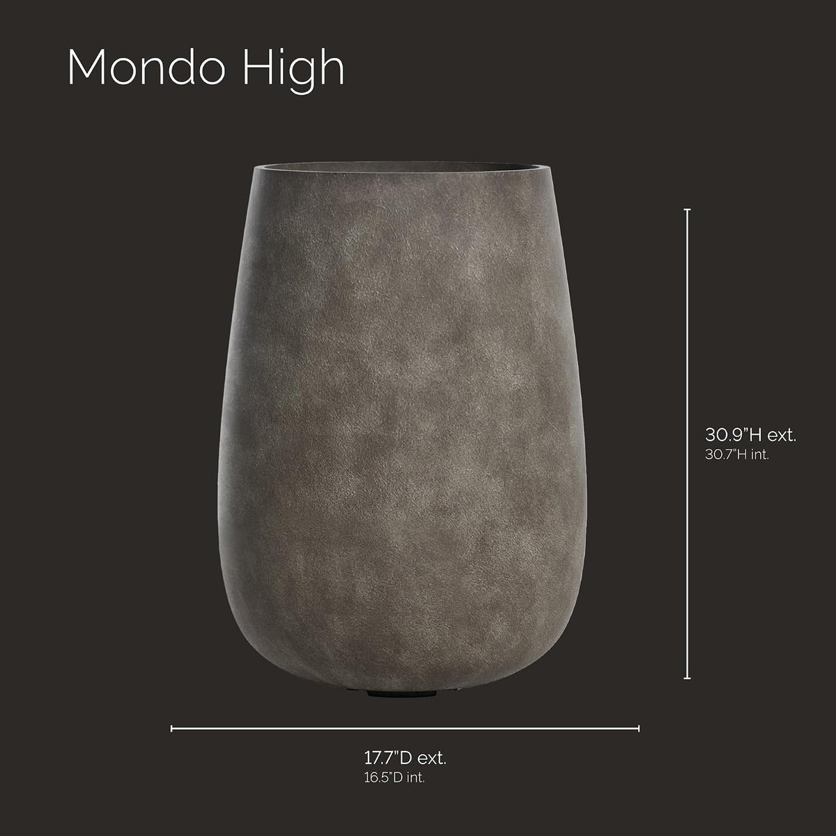 Mondo High Tall Indoor/Outdoor Planter, 22x30in River Stone