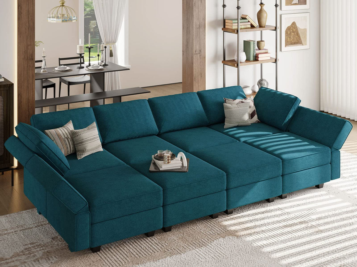 Modular Sectional Sleeper Sofa Bed Convertible Sectional Couches . Peacock Blue Couch