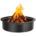 Smokeless Fire Pit Ring, 52-Inch Outer/48-Inch Inner Heavy Duty Large Solid Metal Steel Flower Shape Firepit Rim