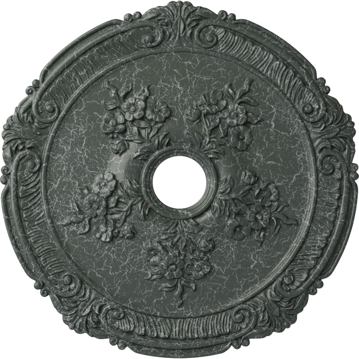 26"OD X 3 3/4"ID X 1 1/2"P Attica with Rose Ceiling Medallion Fits Canopies Up to 4 1/2", Athenian Green