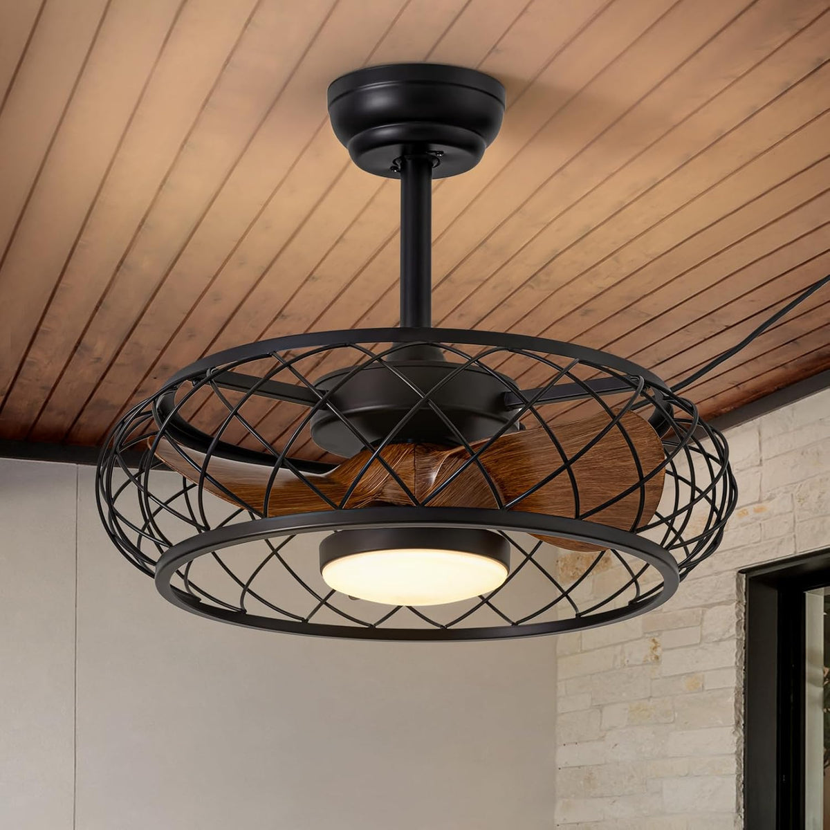 20" Outdoor Ceiling Fan with Light & Remote