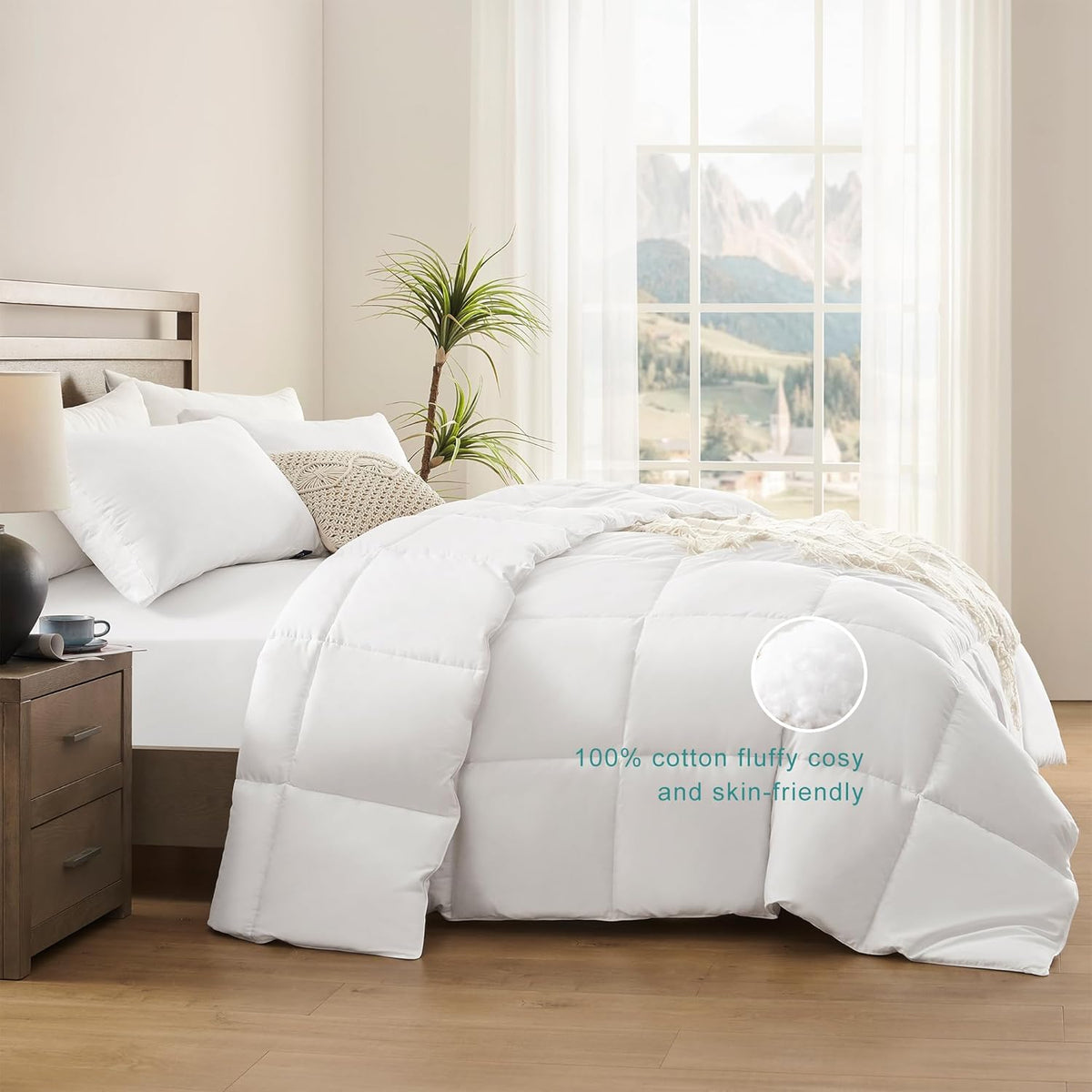Duvet Insert Comforter,100% Cotton Shell