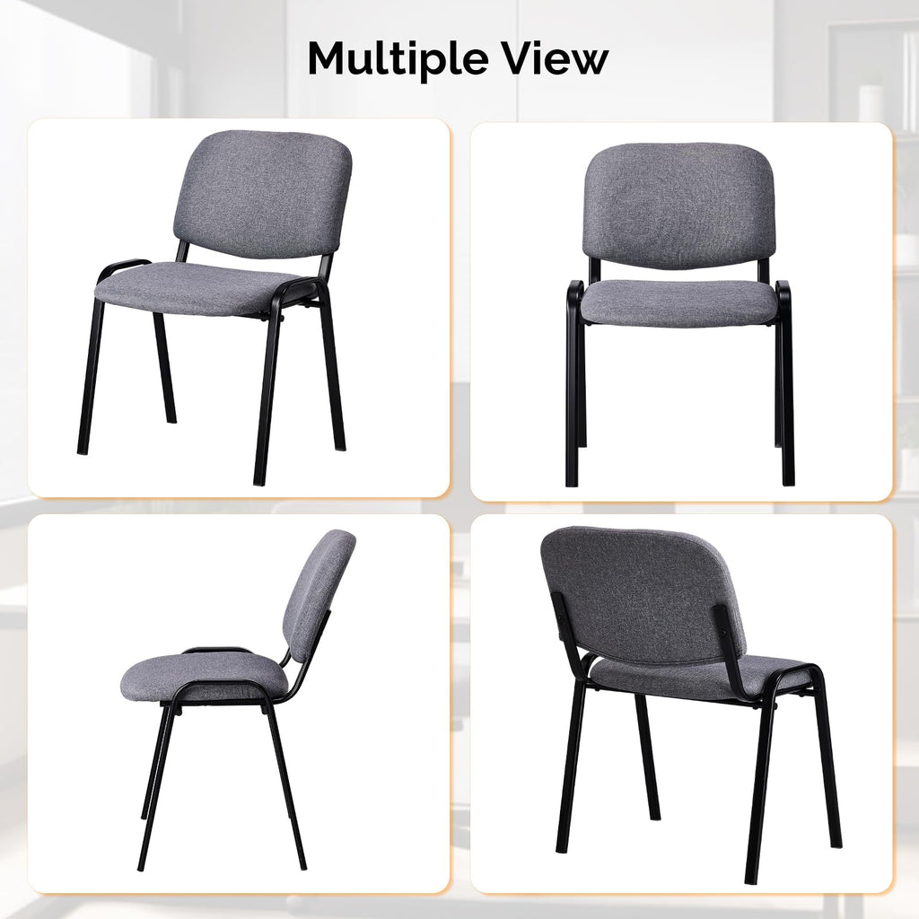 10-Pack Waiting Room Chairs, Stackable Chair, Fabric-Grey