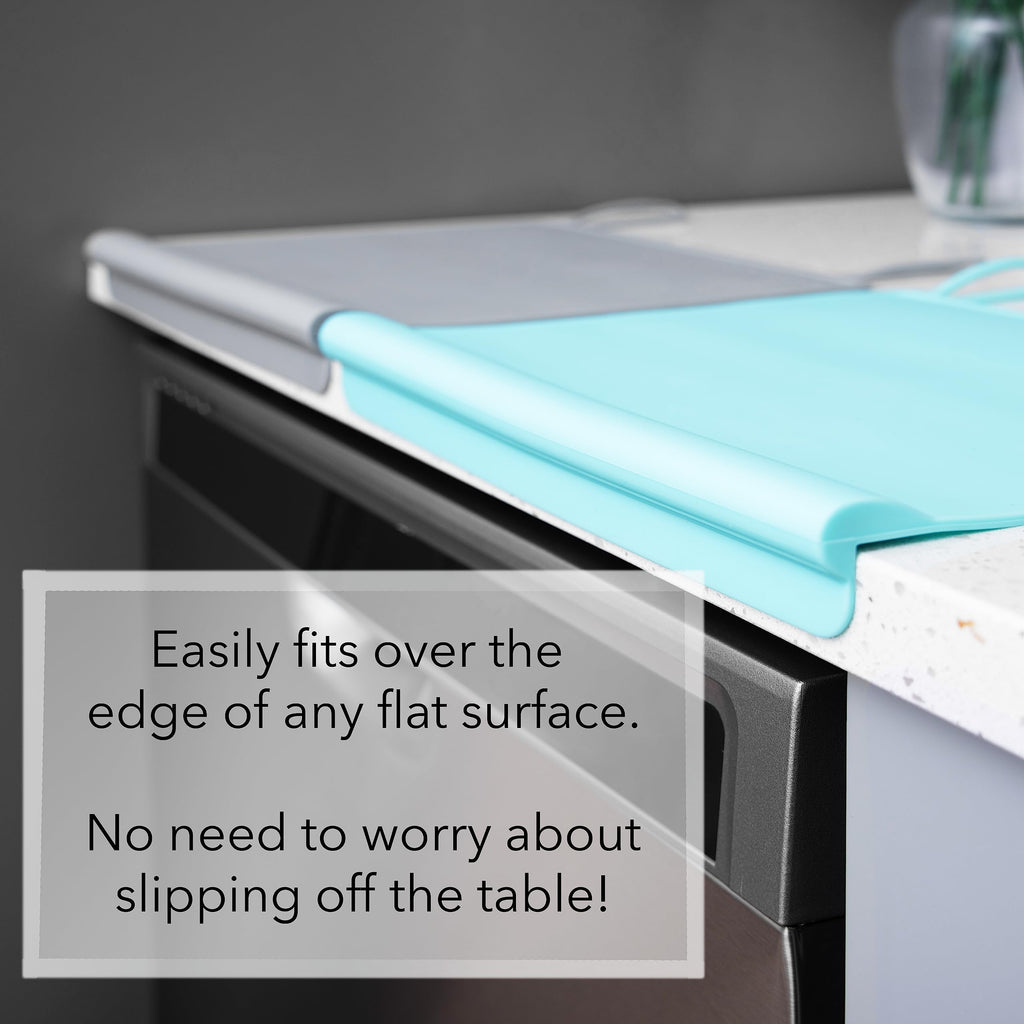 XL Kids Restaurant Placemat, Silicone Edge Bumper, Sky Blue