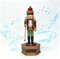 Christmas Nutcracker Ornaments Wooden Nutcrackers Music Box for Christmas(red)