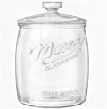 Wide Mouth Cookie Jar, 1/2 Gallon Glass Jar for Airtight Food Storage, 64oz