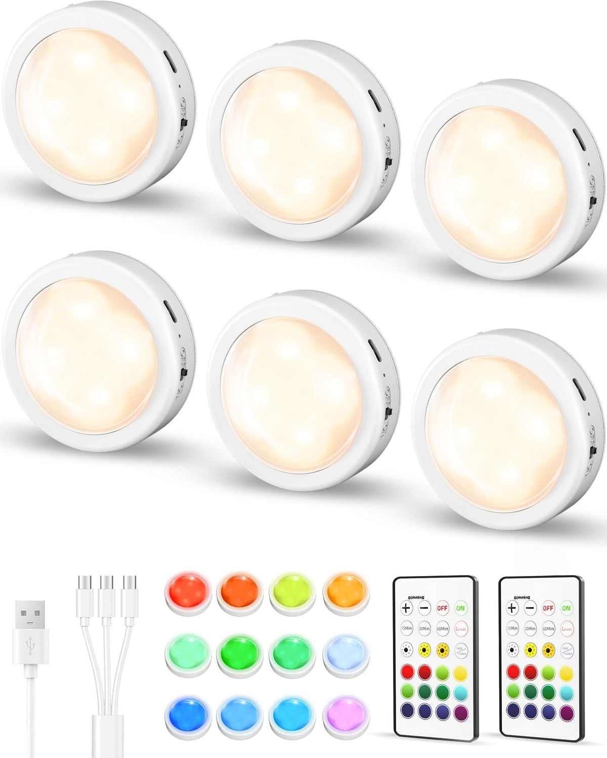 LED Puck Lights, Rechargeable Under Cabinet Lights