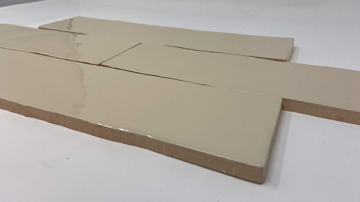 3x12 Cream Handmade Look Ceramic Subway Tile Walls & Kitchen Backsplashes - Glossy Finish (Box Covers 5.5 Sq. Ft.)
