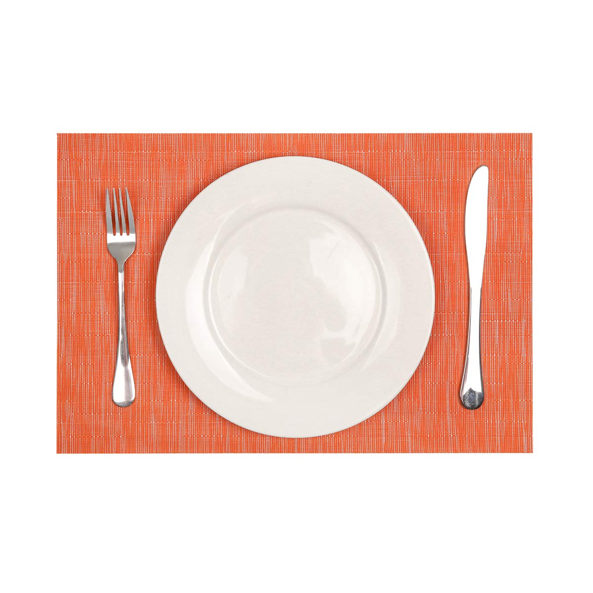 Orange Fall Placemats Set of 6 Woven Vinyl Autumn Place Mats