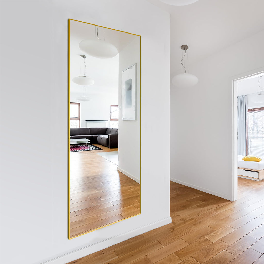 Full Length Mirror with Stand, 69x24 Gold Floor Mirror