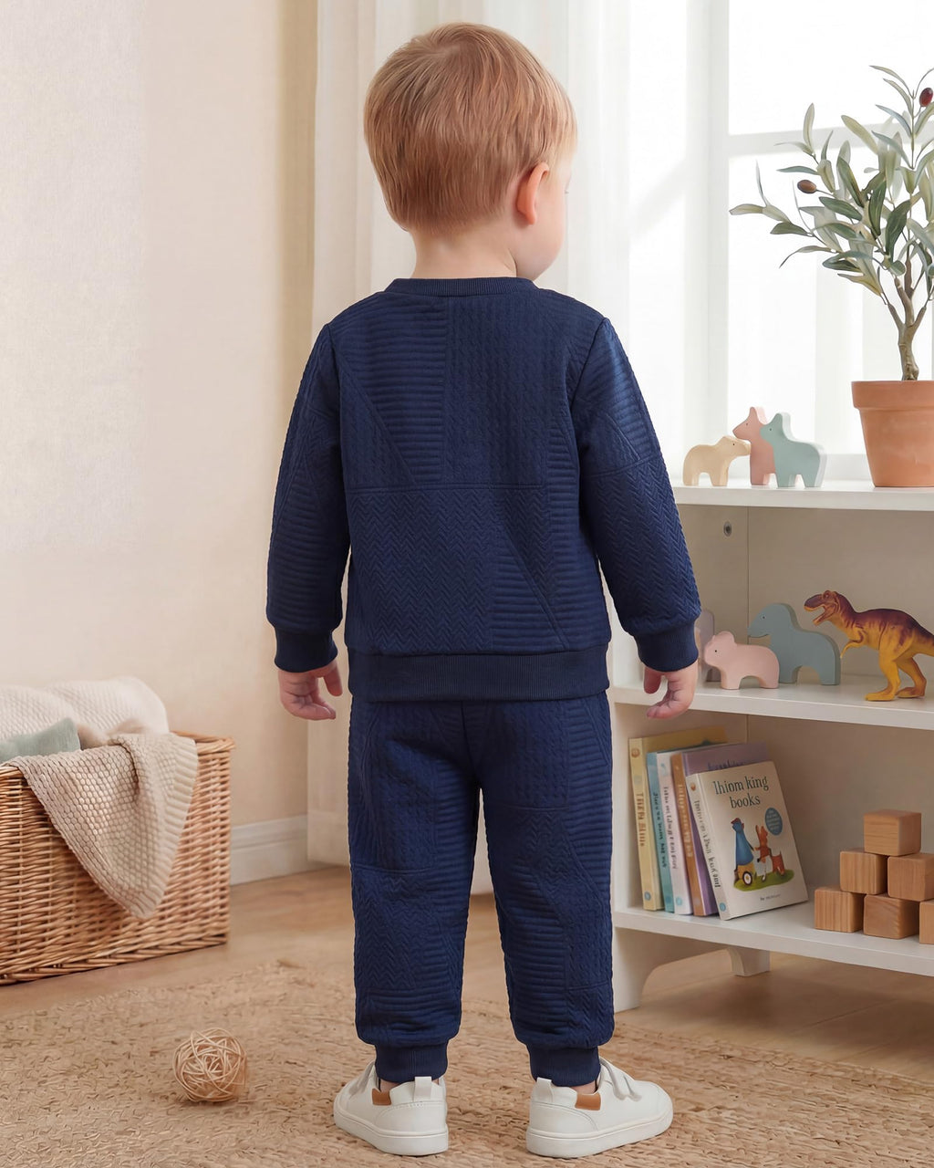 Baby Boy Clothes Toddler Sweatsuit Fall Outfits Set Navy Blue