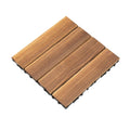 36 PCS Solid Acacia Wood Interlocking Patio Deck Tiles, Acacia Wooden Waterproof Patio Flooring, 12 x 12in Wood Floor
