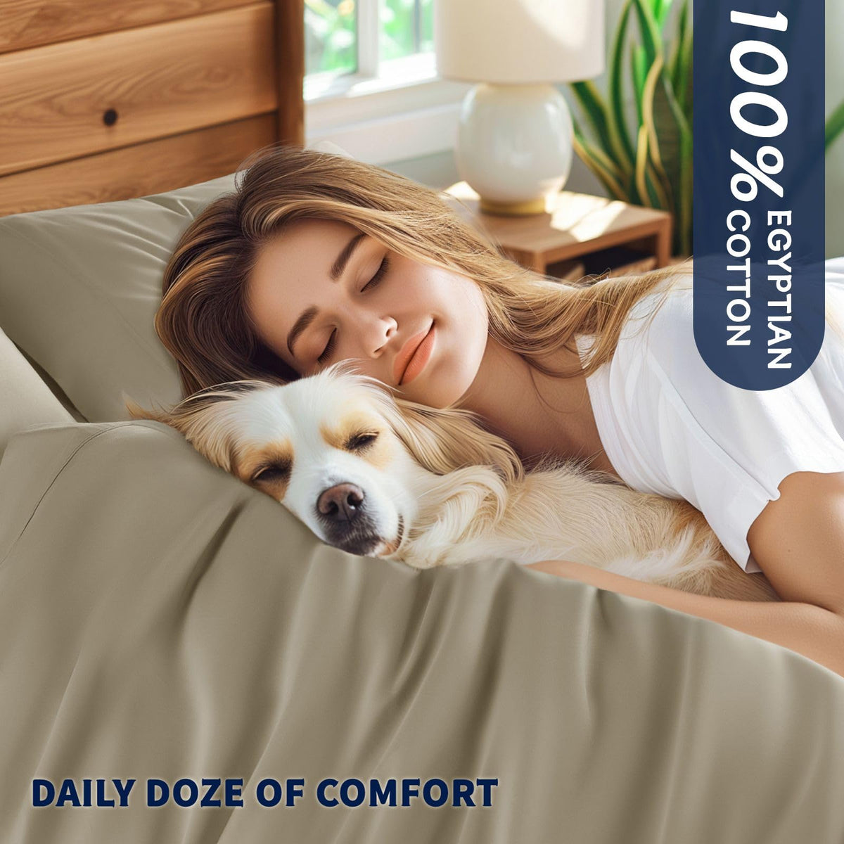 100% Egyptian Cotton Sheets Set (Linen)