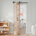 36 x 84 in (Double 18x84 inch) Bifold French Glass Door,Sliding Folding Barn Doors with 3.3FT Hardware Track kit