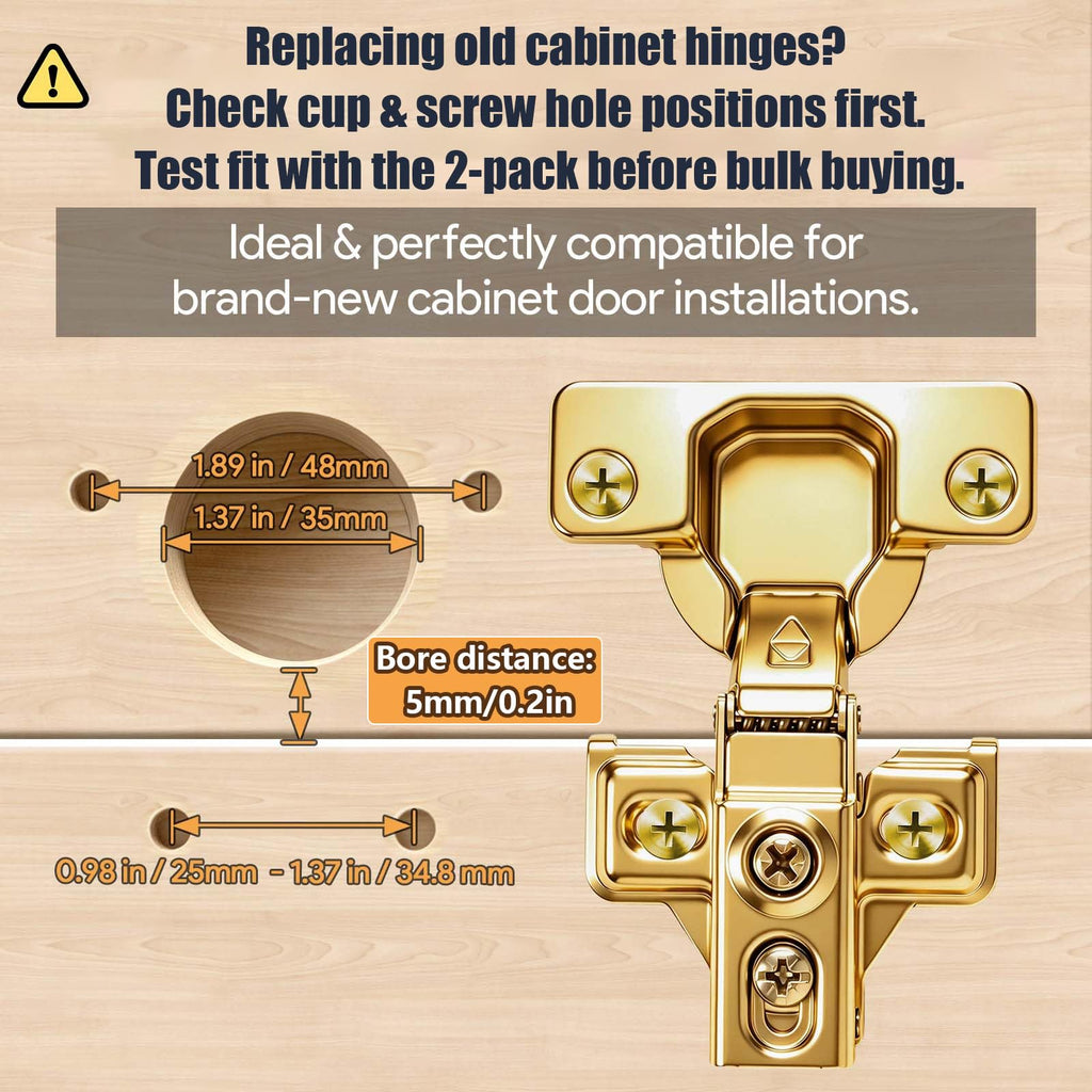 40 Pack (20 Pair) Soft Close Cabinet Hinges, 1/2 Overlay Soft Close Hinges Cabinet, Stainless Steel, Built-in Damper