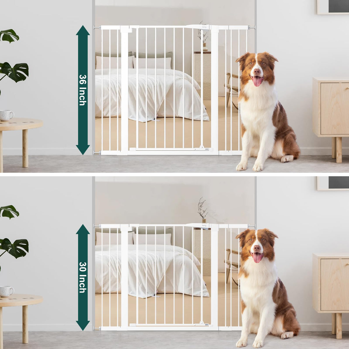 36" Extra Tall Baby Gate for Doorways, Fits 29.7" to 46" Openings