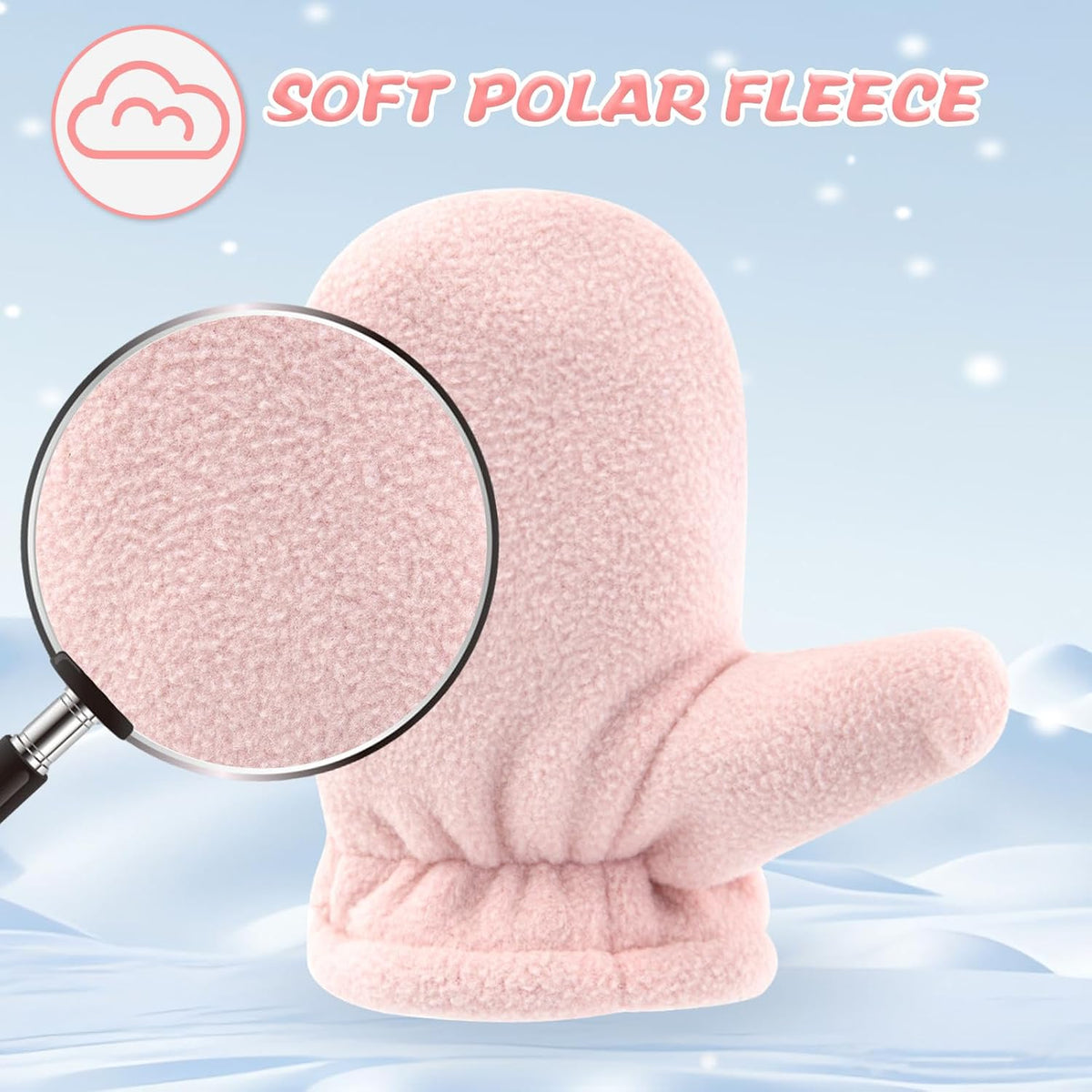Baby Toddler Winter Mittens Girls Warm Fleece Lined Gloves Kids Sherpa Lined Mittens for Boys