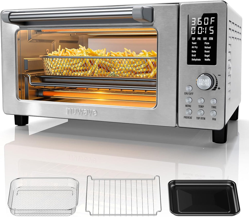 Bravo Pro Convection Air Fryer Toaster Oven Combo, 2025 New and Improved, 10-in-1, 50°-450°F Temp Controls, Quick & Even Crisp Technology, 21Qt Capacity, Stainless Steel, PFAS Free