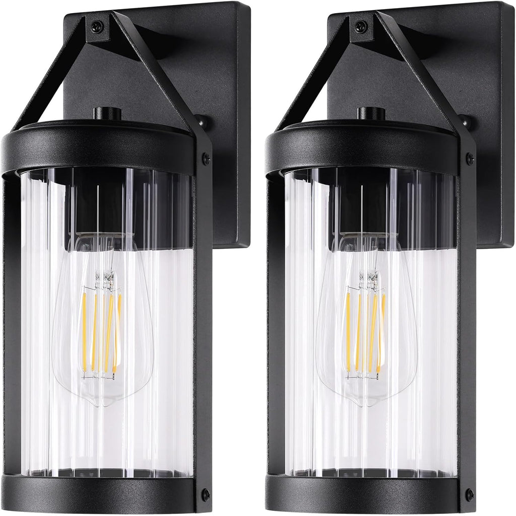 Outdoor Wall Light Fixtures, Waterproof Matte Black Exterior Wall Lantern Sconce Porch Lights