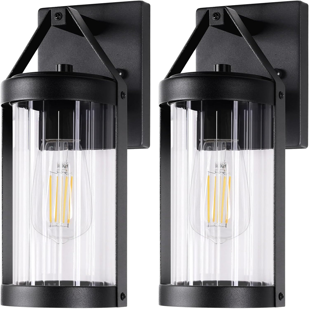 Outdoor Wall Light Fixtures, Waterproof Matte Black Exterior Wall Lantern Sconce Porch Lights