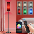 Tall Corner Floor Lamp with Black Shade and 9W 800-Lumen Smart Bulb