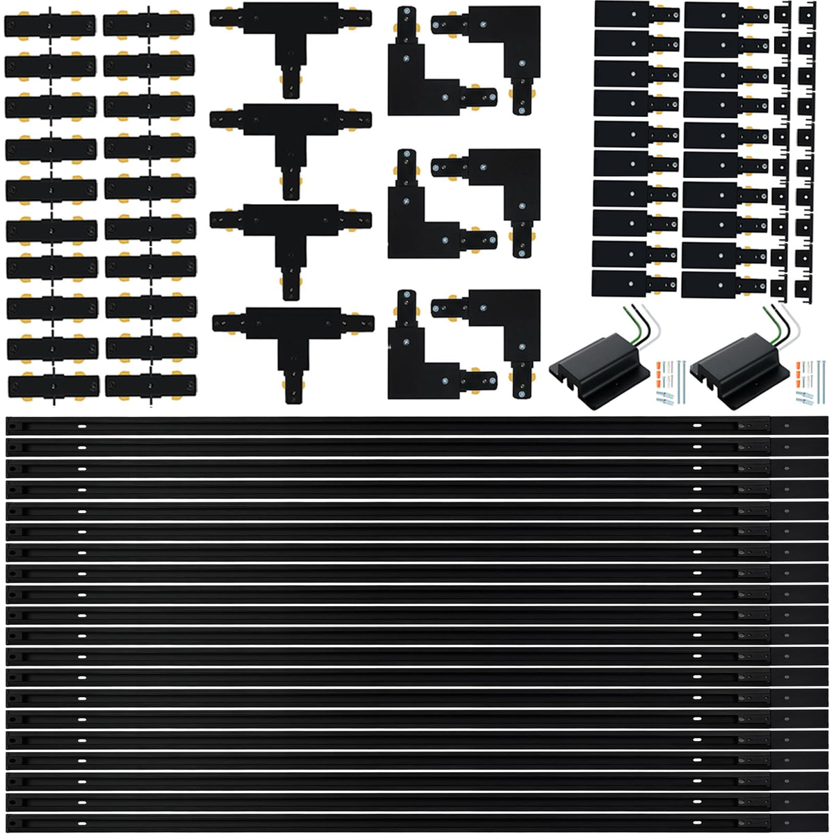H Track Lighting Rail Kit, Black 120V H Type Track System