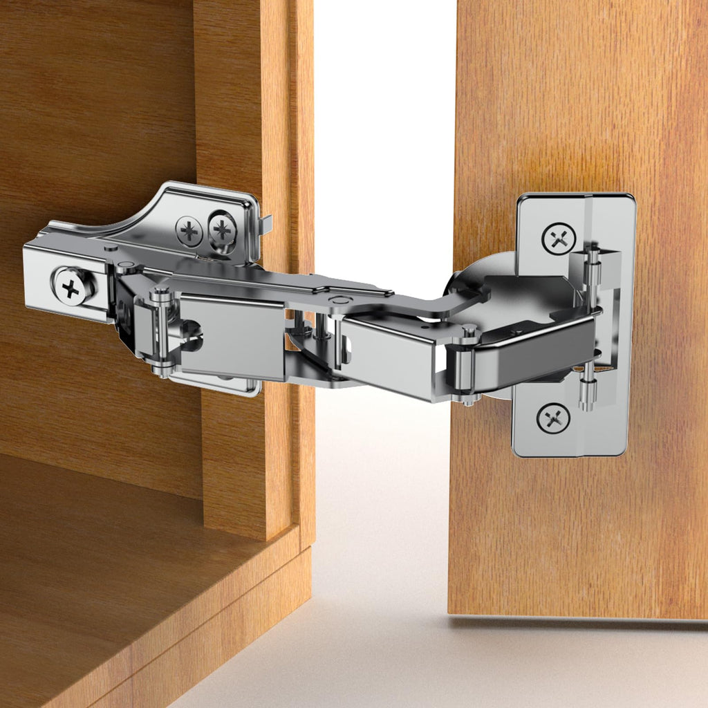 2 Pack Face Frame Full Overlay 175 Degree Lazy Susan Hinge, Clip ON Plate, Soft Close Multi-Pivot Concealed Hardware