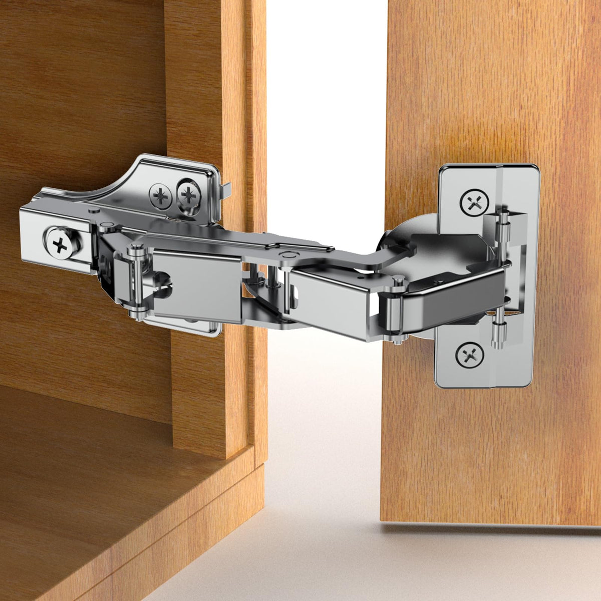 2 Pack Face Frame Full Overlay 175 Degree Lazy Susan Hinge, Clip ON Plate, Soft Close Multi-Pivot Concealed Hardware