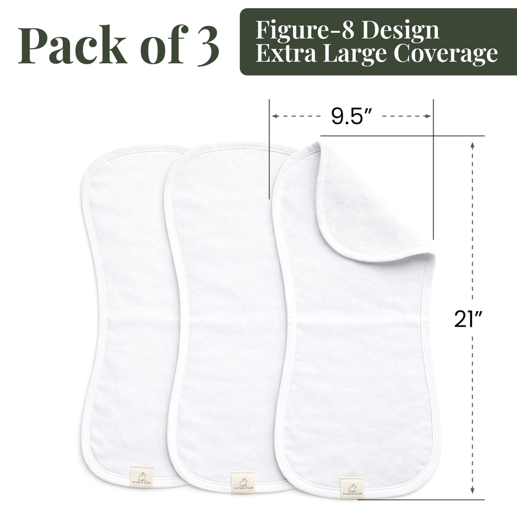 Burp Cloths 3 Pack - Turkish Cotton, Absorbent