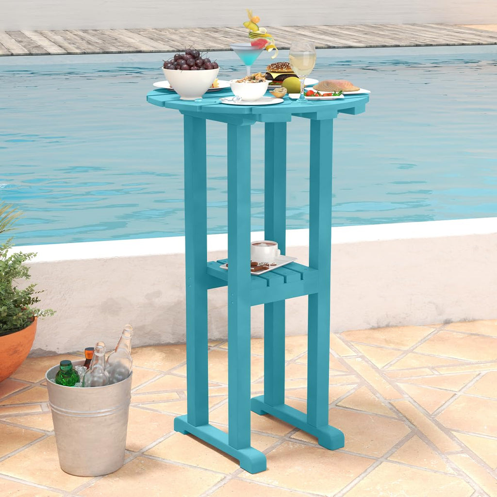 39" Height Adirondack Bar Table, Patio HDPE Round Pub Table