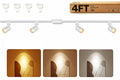 4FT LED Track Lighting Kit with 3-Color GU10 Bulbs, Dimmable 4 Lights White