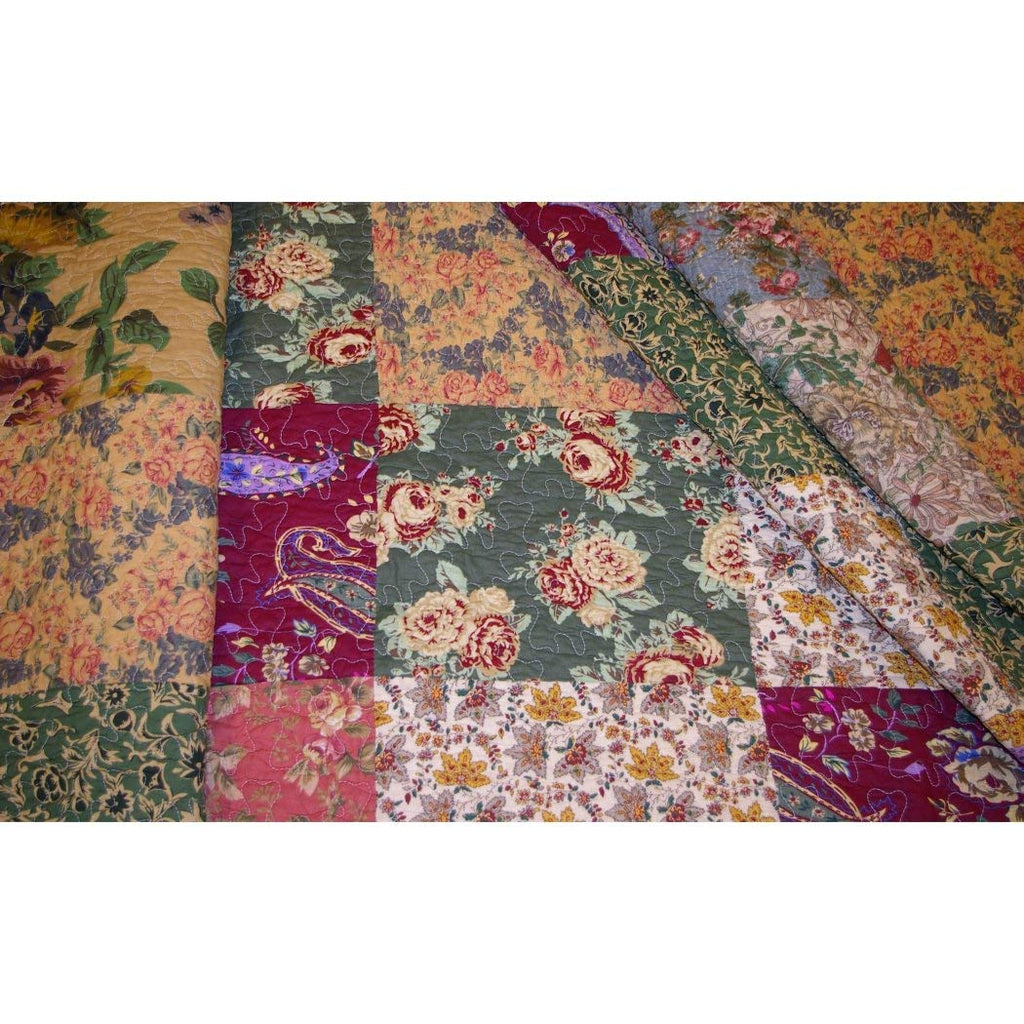 French Country Patchwork Quilt Bedspread Set King