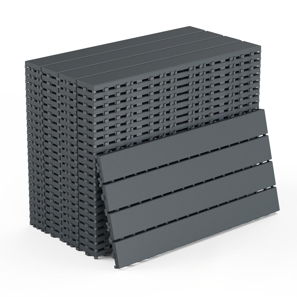 Patio Deck Tiles, Interlocking Decking Tiles Floor Tile, Easy and Quick Installation Court Tiles for Porch Poolside