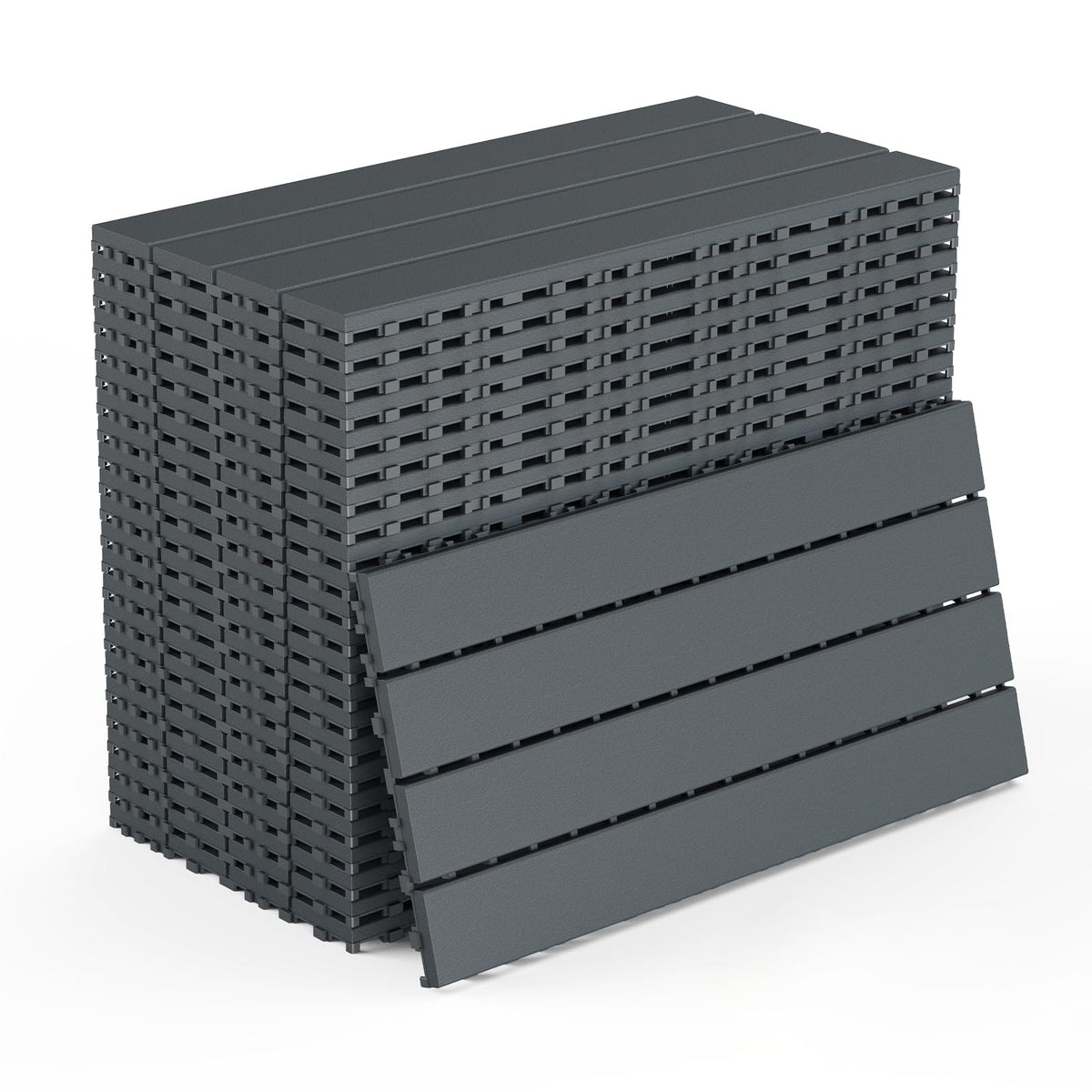 Patio Deck Tiles, Interlocking Decking Tiles Floor Tile, Easy and Quick Installation Court Tiles for Porch Poolside