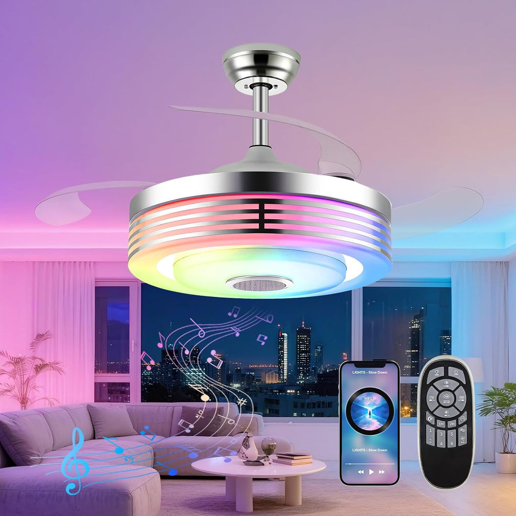 42" Chandelier Retractable Ceiling Fan with Light