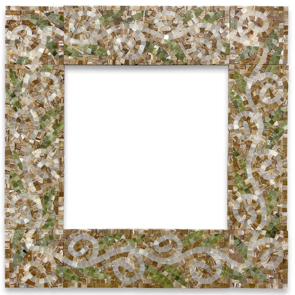 Garden Onyx 4.7x13.4 Marble Mosaic Border Listello Tile Polished Kitchen Bath Wall Floor Backsplash Shower (1 piece)