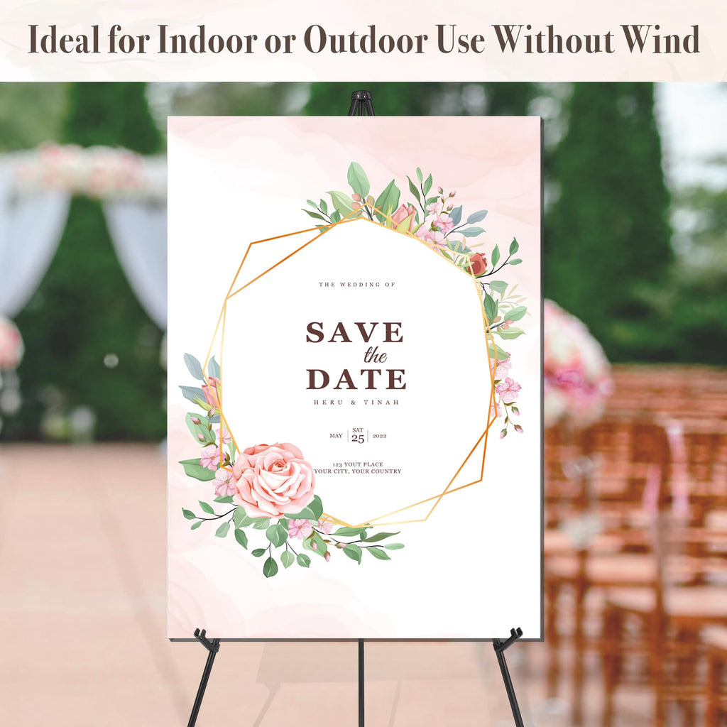 Easel Stand for Wedding Sign & Poster 63'' Easels for Display Portable Art Easel for Floor Adjustable Metal Easel