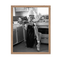 Kitchen Hair Salon Poster - Housewife Cooking Print - Fashion Art - Girly Illustration - Black and White Design