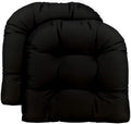 Tufted U-Shape Wicker Seat Cushions Set of 2 | 22" x 22" | Water & Fade-Resistant Spun Fabric | Outdoor Chair
