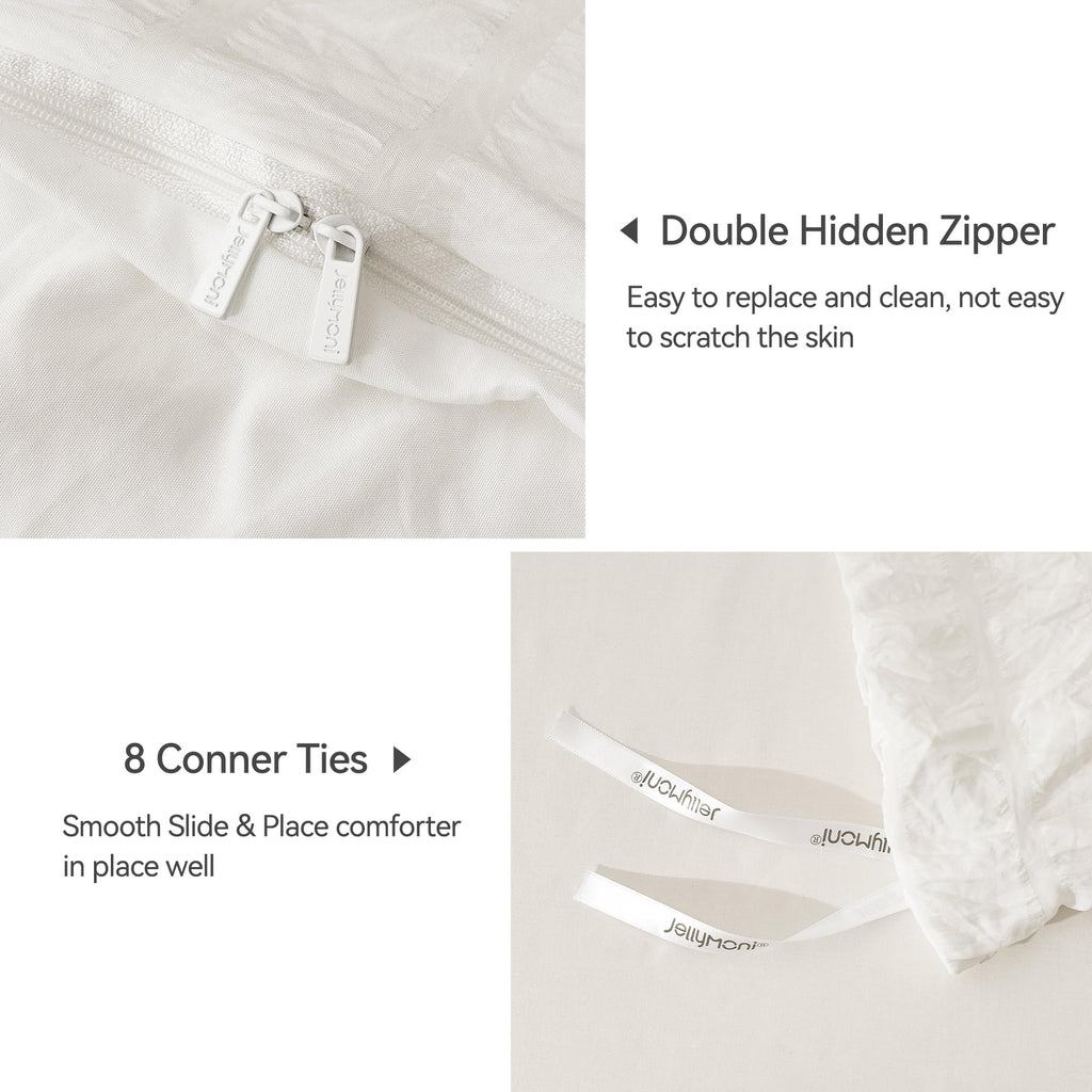White Seersucker Duvet Cover Set