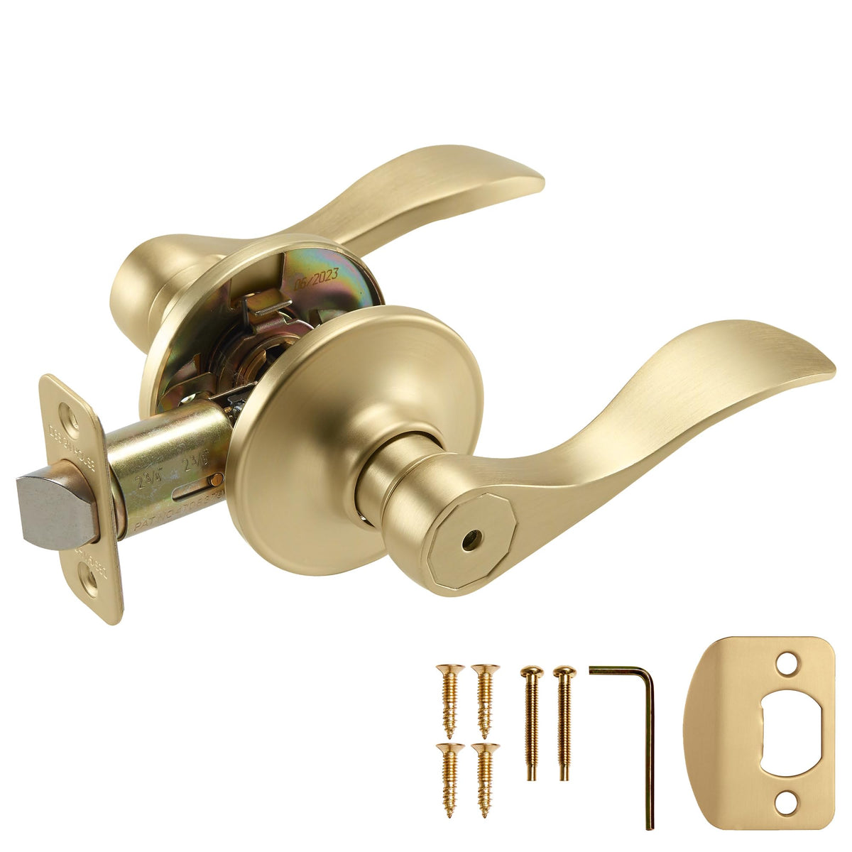 Springdale Privacy Door Lever, Satin Gold