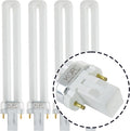 13W CFL Light Bulbs, GX23 2-Pin Base, 5000K Bright White, 4-Pack