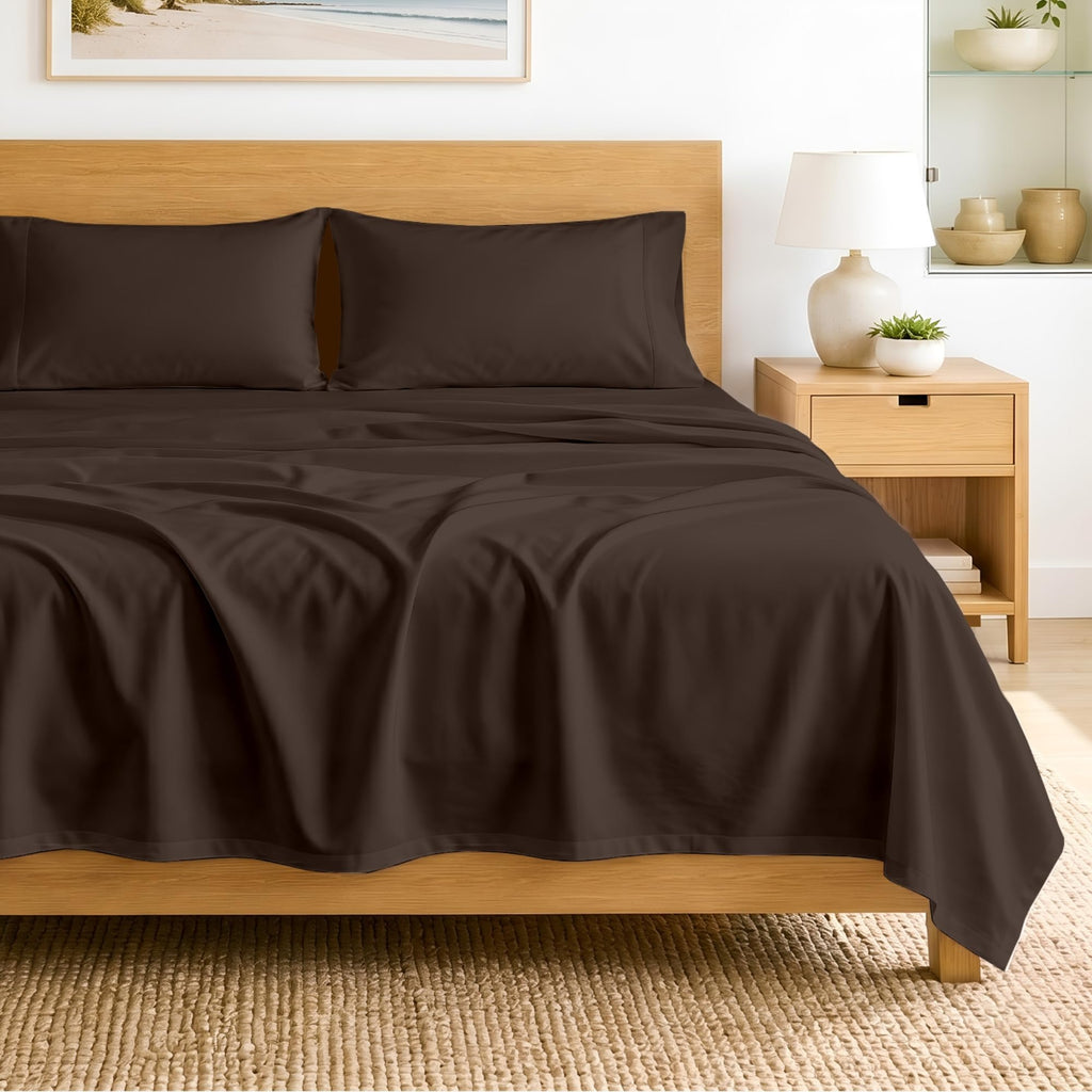 100% Egyptian Cotton Sheets Queen Size - 600 Thread Count Sheets Set, Soft, Cooling, 15" Deep Pocket, Luxury Hotel