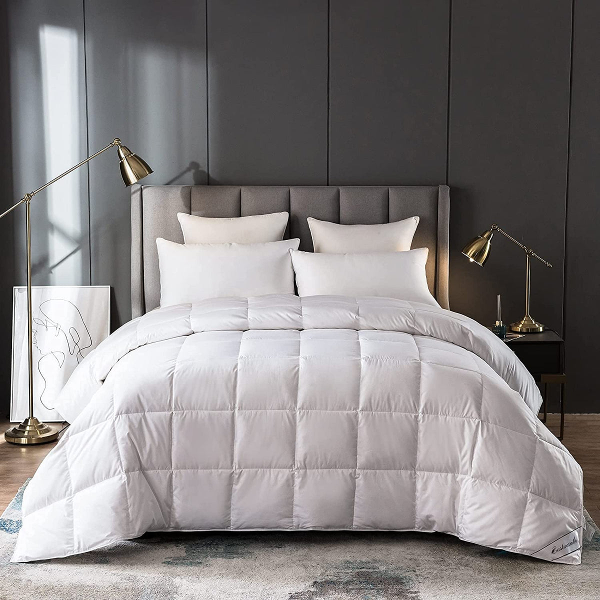 Lightweight White Goose Down Comforter Cooling Blanket Duvet Insert for Summer/Warm Weather, 750 Fill Power Ultra