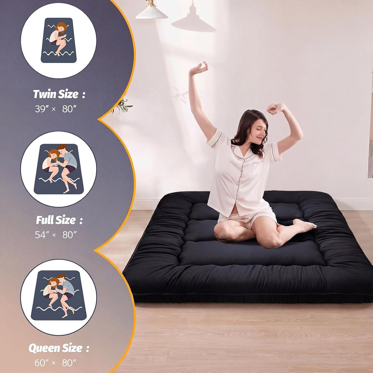 6" Extra Thick Japanese Floor Mattress Folding Futon Mattress