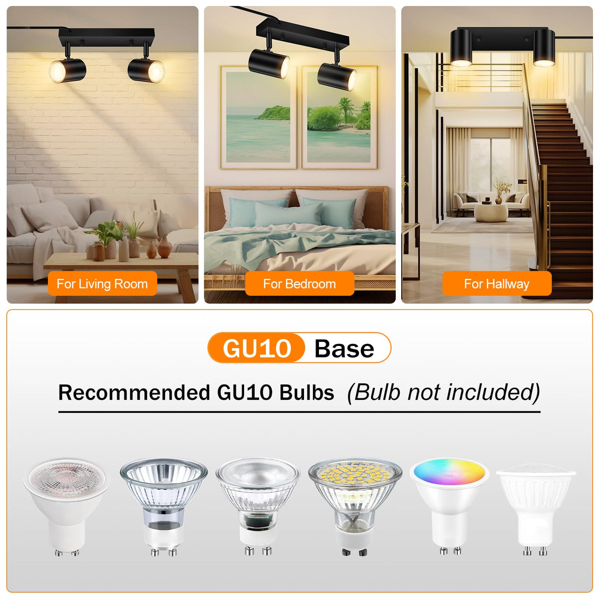 2 Light Track Lighting Kit,Black 2 Way Modern Plug in Ceiling Spotlight,Industrial LED Wall Light Cabinet Gallery Bar