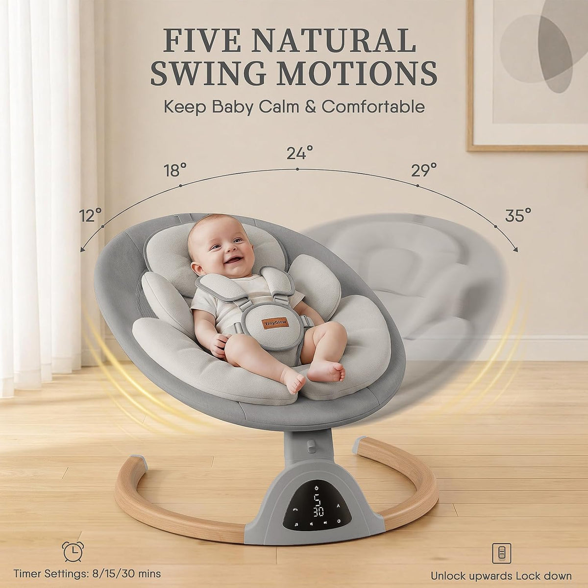 Baby Swings for Infants, Electric Baby Swing with Remote Control