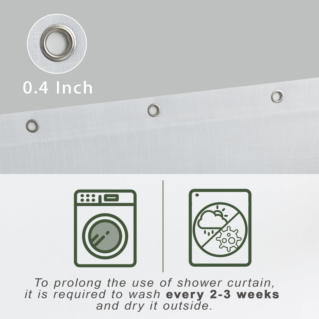 Textured Cloth Farmhouse Shower Curtain Small Stall 36x72 Inch Linen Fabric Half Narrow Waterproof RV Shower Curtains