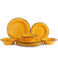 Rustic Melamine Dinnerware Sets for 4, Harvest Plates and Bowls Set