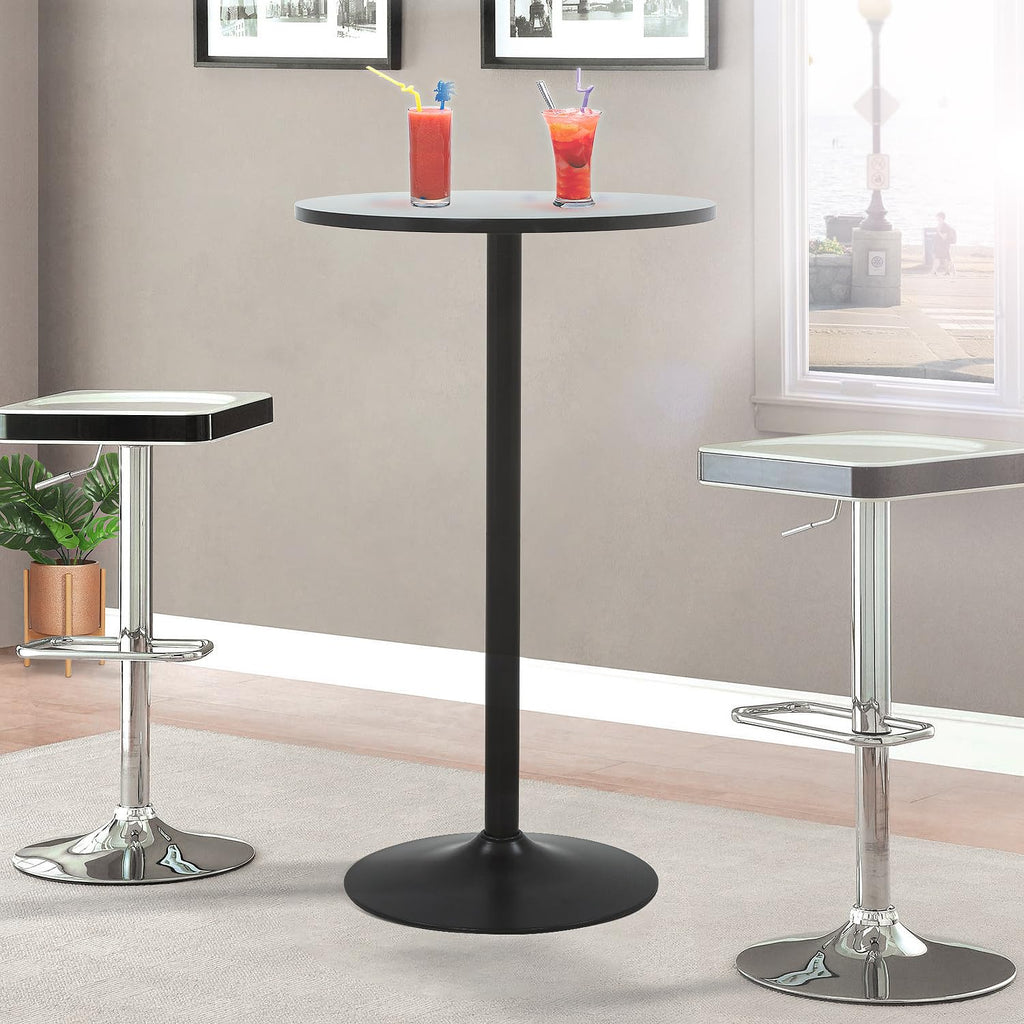 Round Bar Table 40" Height Modern Pub Table, Black